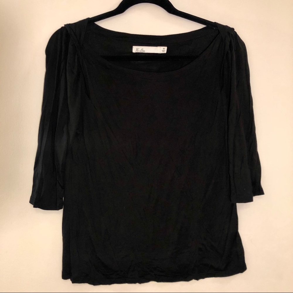 Madewell Hi-Line Silk Black Top